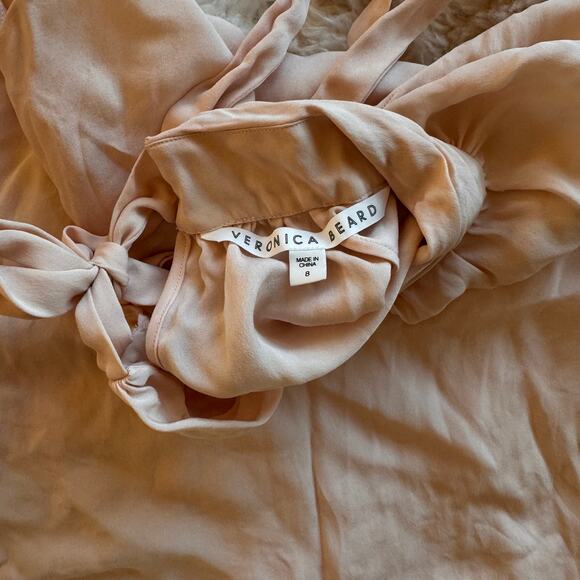 Veronica Beard 100% silk top pink blouse sleeveless sz 8 bow tie back - Picture 2 of 6